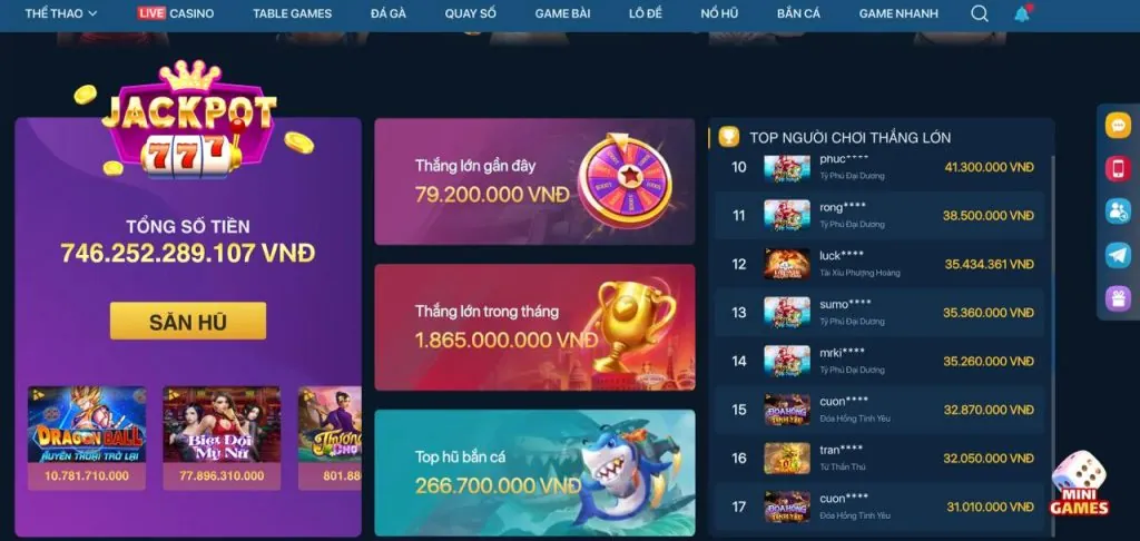Đa dạng trò chơi Casino 123win
